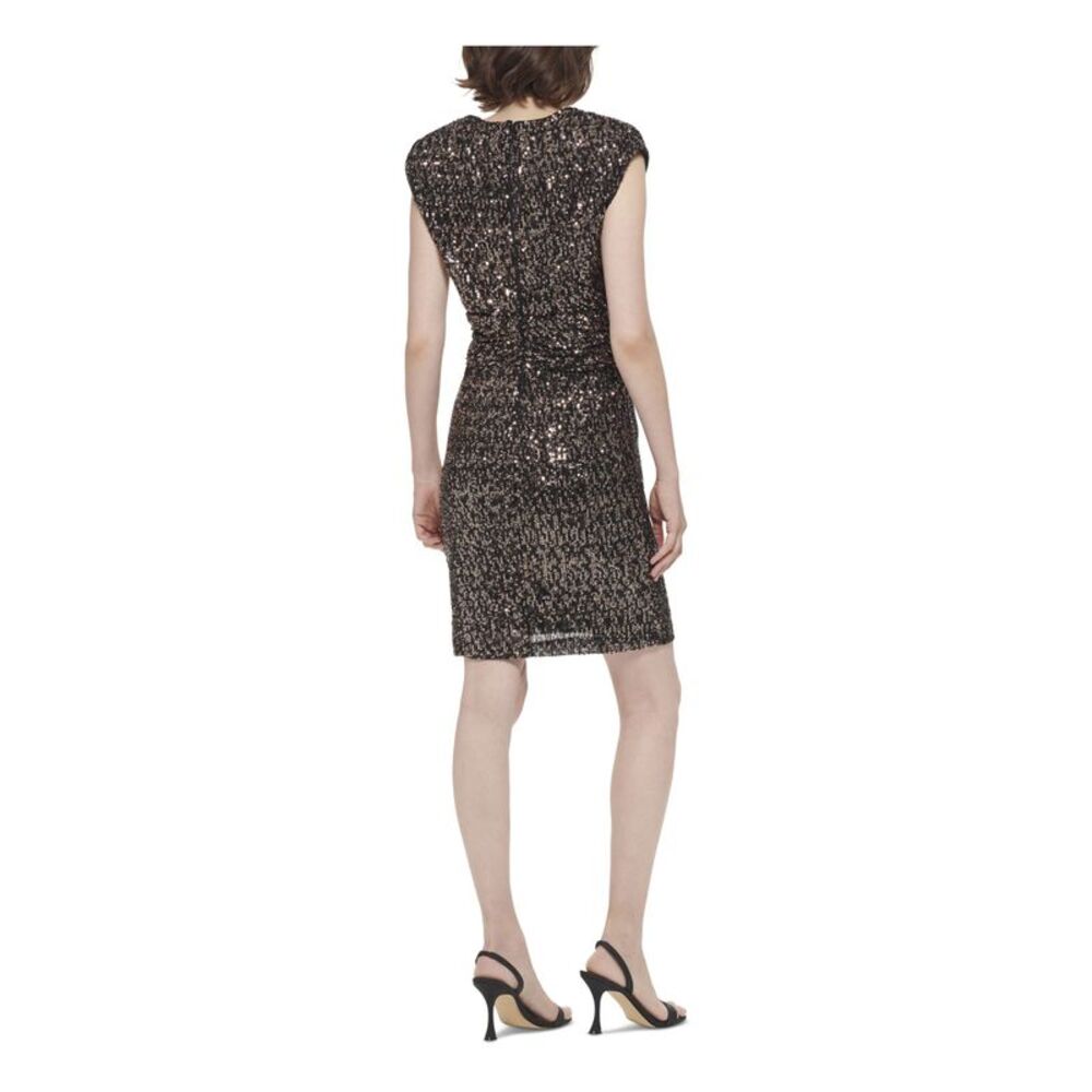 NWT CALVIN KLEIN Womens Black Lined Cap Sleeve Above The Knee Sheath Dress 6 - Picture 2 of 5